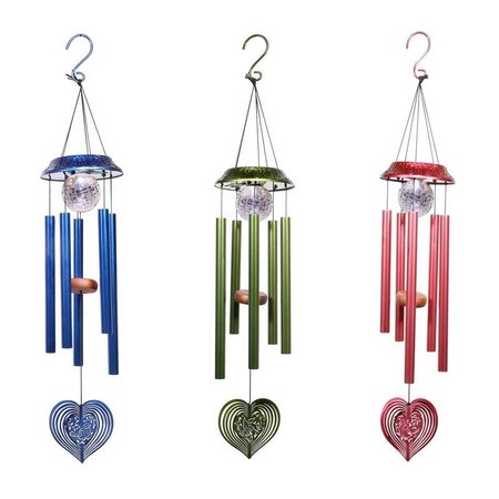 ALPINE Assorted Glass/Metal 35 in. Wind Chime QLP851A-SLR